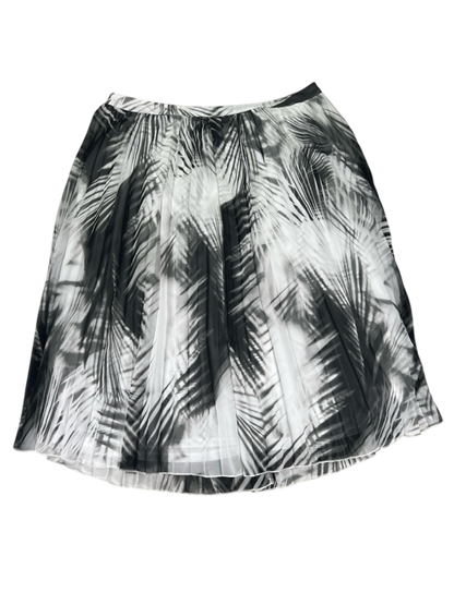 Worthington Women's White/Black Pleated Side Zip Skirt - 12