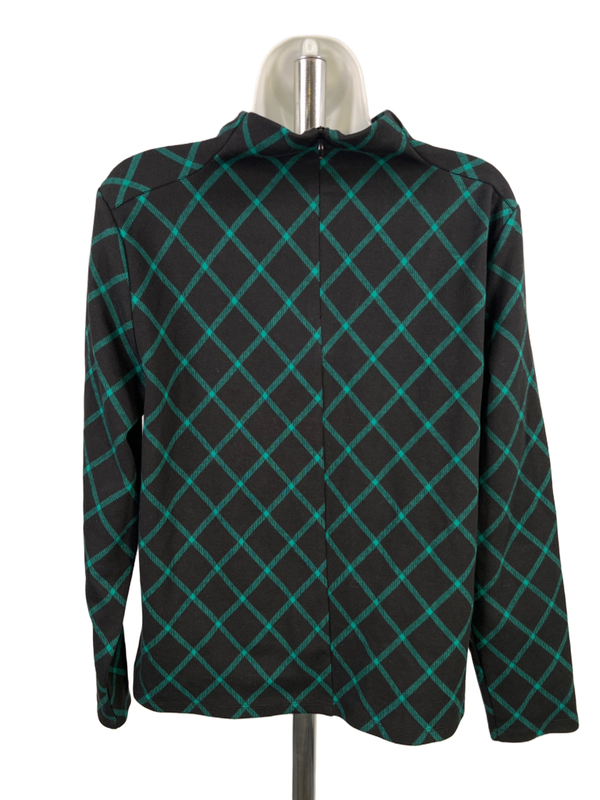Ann Taylor Women's Black/Green Mock Neck Long Sleeve Sweater - L image 2