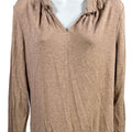 Orvis Women’s Light Brown Long Sleeve V-Neck T-Shirt - M