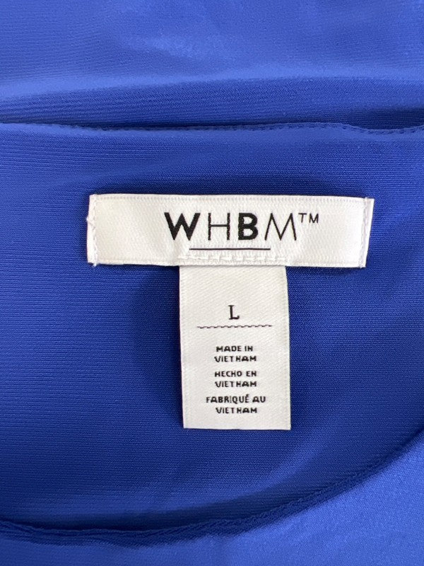 White House Black Market Women's Blue Scoop Neck Sleeveless Shirt - L image 3