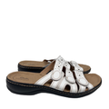 Clarks Collection Women's White Leisa Cacti Strappy Hook-And-Loop Sandals - 9