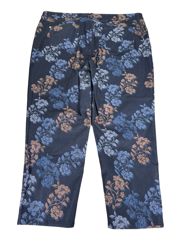 Chico's Women's Blue Floral Girlfriend Slim Ankle Pants - 4/US 22 image 2