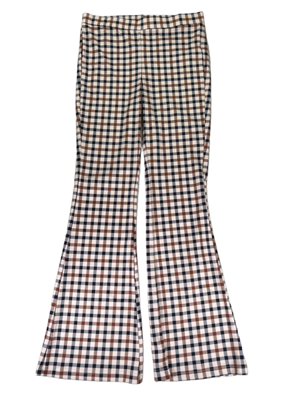 Halara Women's Black/Brown Plaid Pull On Bootcut Pants - L