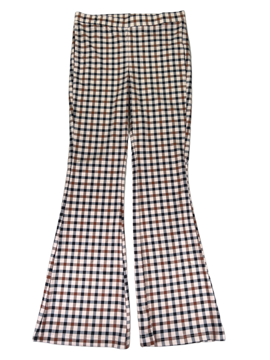 Halara Women's Black/Brown Plaid Pull On Bootcut Pants - L