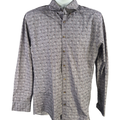 Haupt Men's Blue Striped/Floral Button Up Dress Shirt - M/ 39-40
