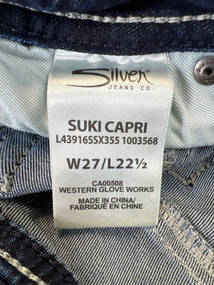 Silver Women's Dark Wash Suki Capri Denim Jeans - 27 image 4