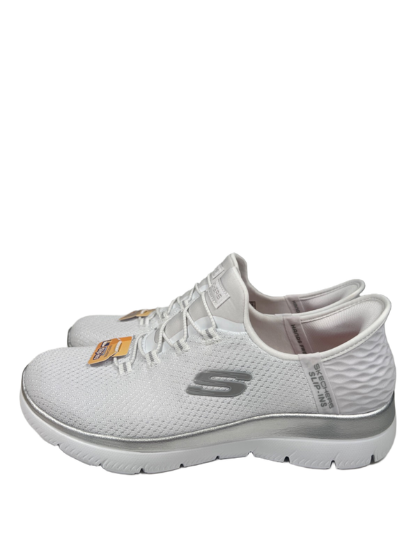 Skechers Women's White Metallic Diamond Dream Summits Slip On Sneakers - 8.5 image 6