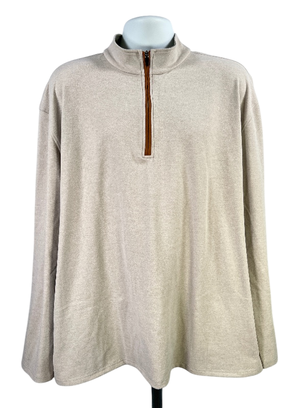 Telluride Clothing Men's Beige 1/4 Zip Pullover Sweatshirt Sweater - XXL