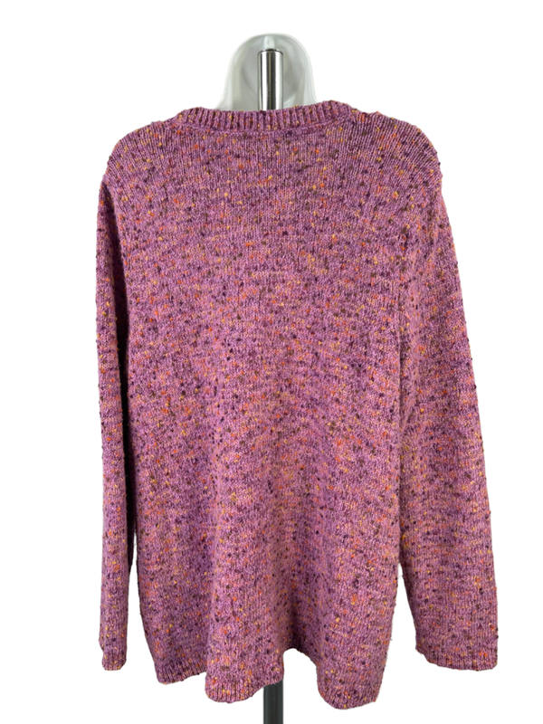 J Jill Women's Purple/Orange Knit Crewneck Pullover Sweater - XL image 2