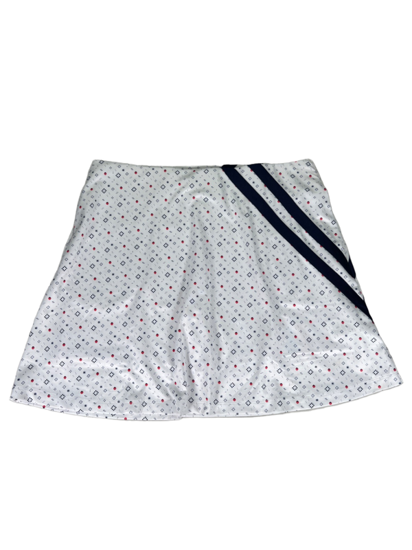 Callaway Women's White/Blue Strawberry Stretch Pull On Lined Golf Skirt - M