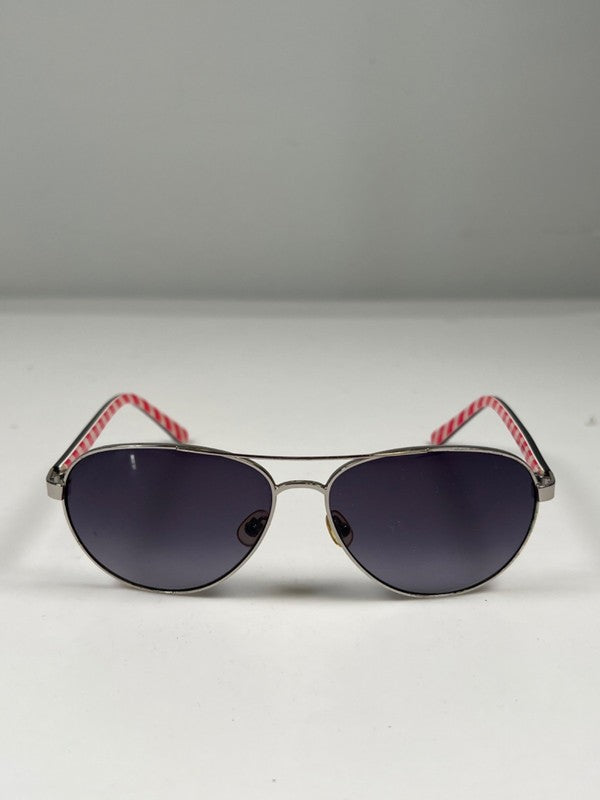 Kate Spade Women's Black Cateye Candy Striped Blossom Aviator Sunglasses