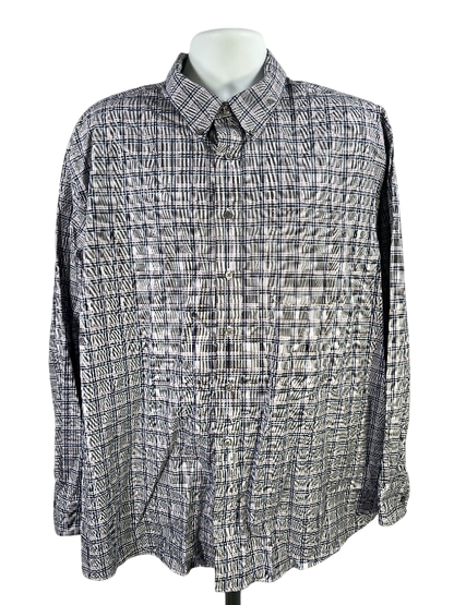 Jos A Bank Men's Black/Purple Plaid Traveler Button Up Shirt - XXL