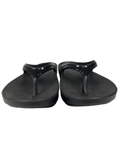 Oofos Women's Black OOlala Lightweight Flip Flop Sandals - 9 image 2