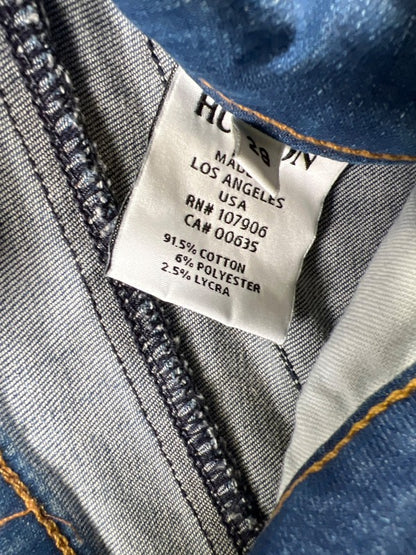 Hudson Women’s Medium Wash Distressed Bacara Crop Straight Cuffed Jeans - 29 image 3