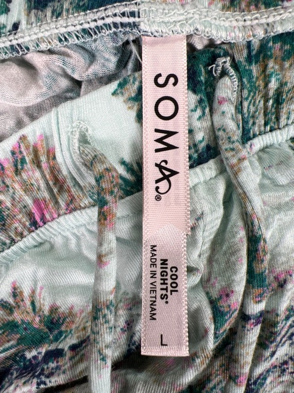 Soma Women's Green/Blue Cool Nights Lounge Pajama Pants - L image 3