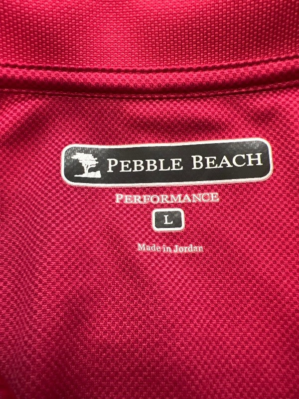 Pebbled Beach Men's Red Performance Short Sleeve Polo - L image 3