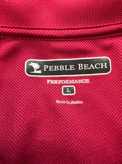 Pebbled Beach Men's Red Performance Short Sleeve Polo - L image 3