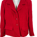 J.Percy for Marvin Richards Women’s Red Wool Blend Button Up Coat - 14