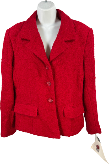J.Percy for Marvin Richards Women’s Red Wool Blend Button Up Coat - 14
