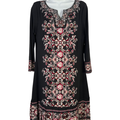 White House Black Market Women's Black Pleated Elbow Sleeve Midi Dress - M
