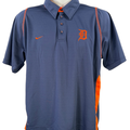 Nike Men's Blue/Orange Dri-Fit MLB Detroit Tigers Short Sleeve Polo Shirt - M