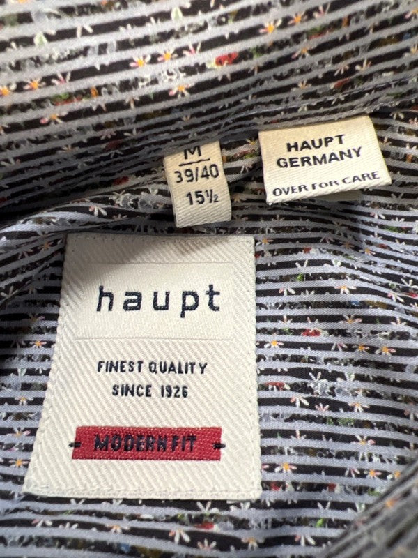 Haupt Men's Blue Striped/Floral Button Up Dress Shirt - M/ 39-40 image 3