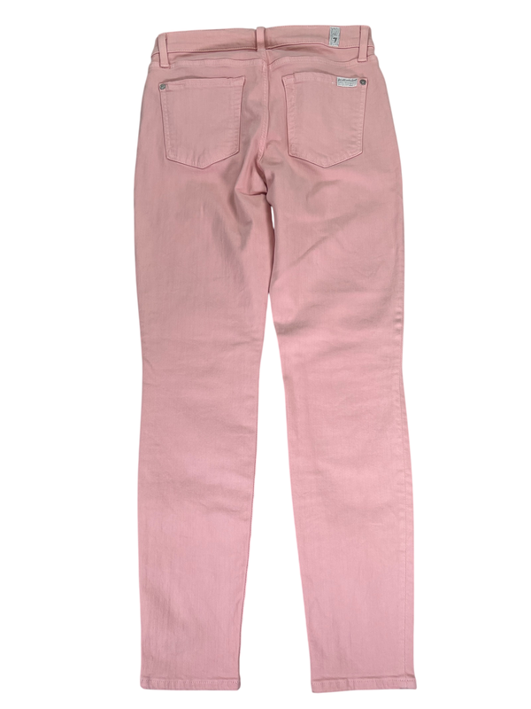 Seven 7 For All Mankind Women's Pink Anke Skinny Denim Jeans - 28 image 2