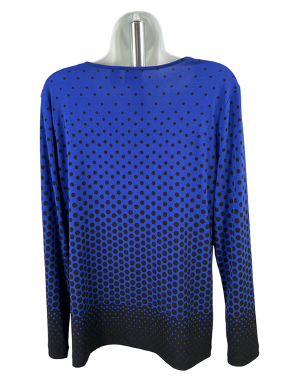 Chico's Women's Blue/Black Long Sleeve Shirt - 1/US M image 2