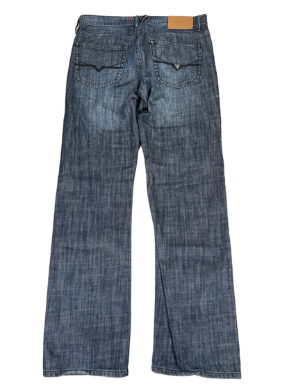 Guess Men's Dark Wash Rowland Fit Relaxed Straight Denim Jeans - 32x32 image 2
