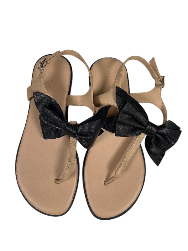 Karl Lagerfeld Women's Taupe/Black Goldie Bow Accent Slingback Sandals - 6 image 3