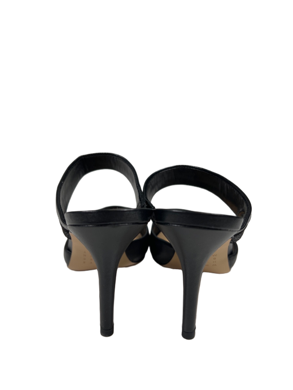 White House Black Market Women's Black Lisa Pointed Toe Mule Heels - 7.5 image 4