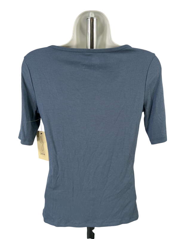 Joie Women's Blue Ribbed Short Sleeve T-Shirt - S image 2