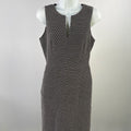 J.Crew Women's Black/White Sleeveless V-Neck Sheath Dress - 4