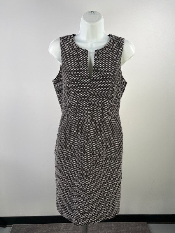 J.Crew Women's Black/White Sleeveless V-Neck Sheath Dress - 4
