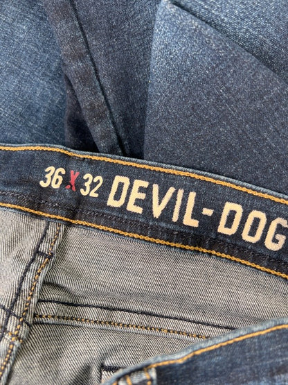 Devil-Dog Men's Dark Wash Athletic Fit Denim Jeans - 36x32 image 3