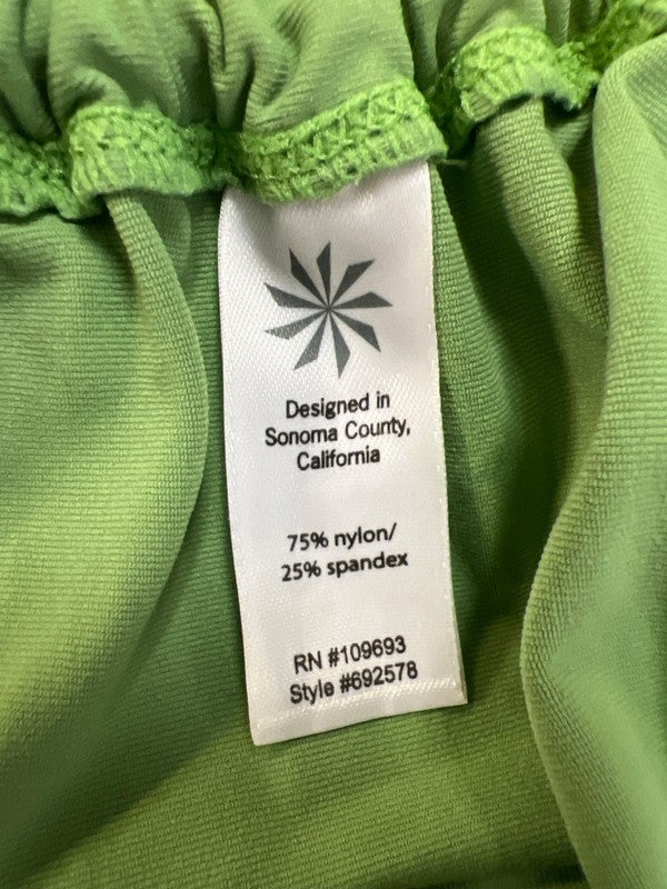 Athleta Women's Green Long Sleeve Side Ruched 1/2 Zip Athletic Shirt - M image 4