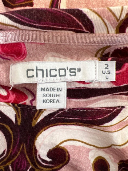 Chico's Women's Pink Paisley Long Sleeve T-Shirt - 2/US L image 3