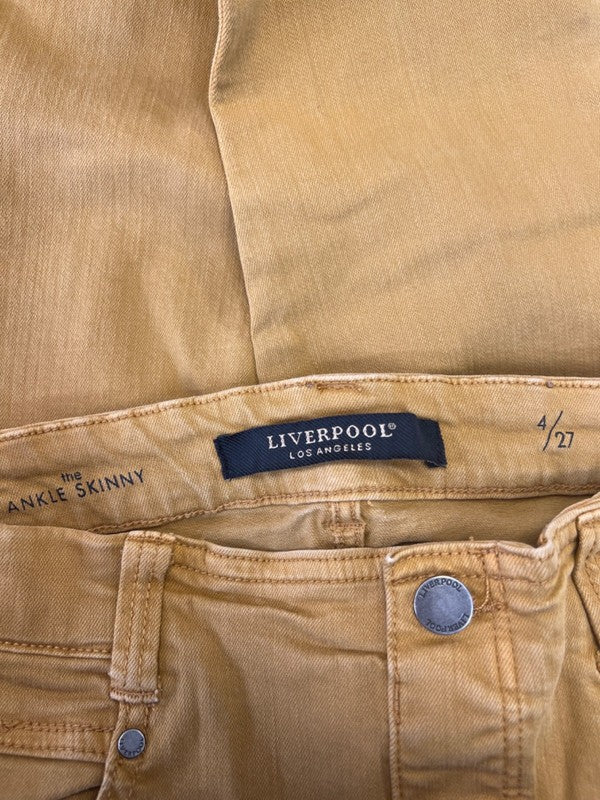 Liverpool Women's Yellow/Tan Ankle Skinny Denim Jeans - 27 image 3