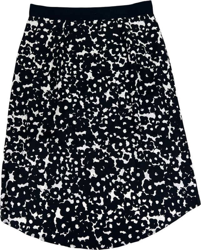 Cabi Women’s Black/White Dixon Hi-Low Stretch Midi Skirt - M image 2