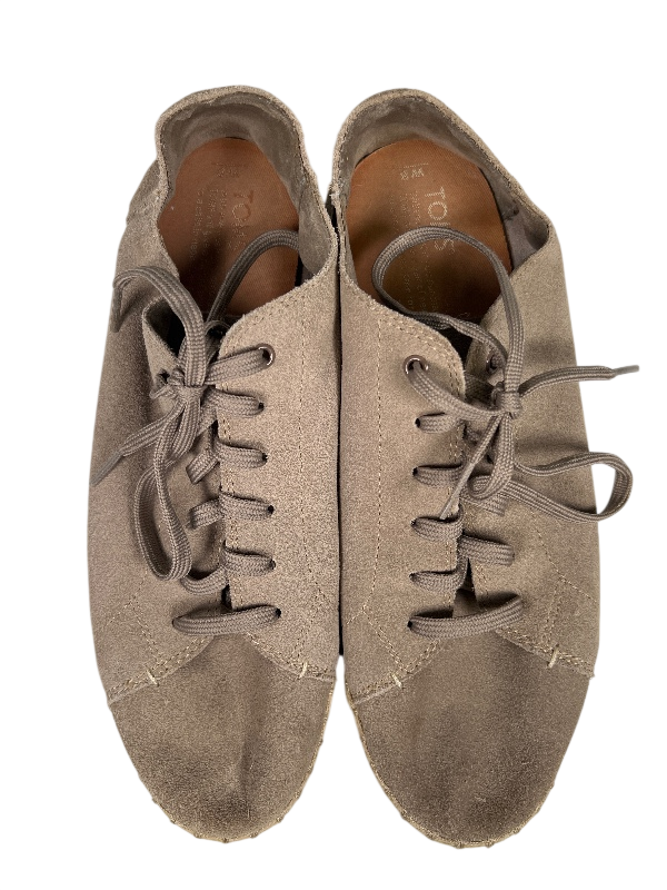 Toms Women's Beige/Suede Lace Up Espadrille Sneakers - 8 image 3