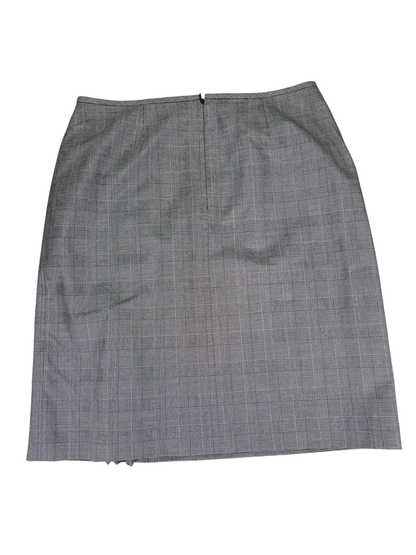 Casual Corner Annex Women's Gray Plaid Pleated Side Straight Skirt - 12 Petite image 2