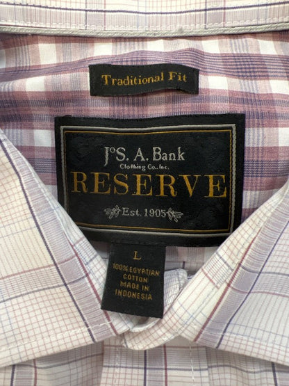 Jos A Banks Men's Mullticolor Plaid Traditional Long Sleeve Button Up Shirt - L image 3