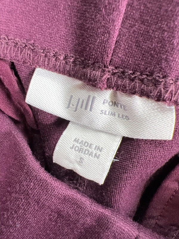 J Jill Women's Purple/Burgundy Pull On Ponte Slim Leg Pants - S image 3