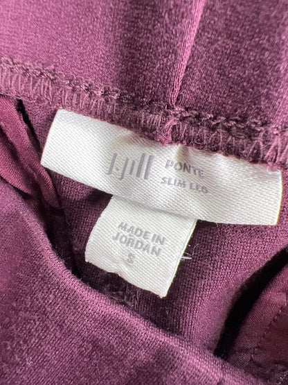 J Jill Women's Purple/Burgundy Pull On Ponte Slim Leg Pants - S image 3