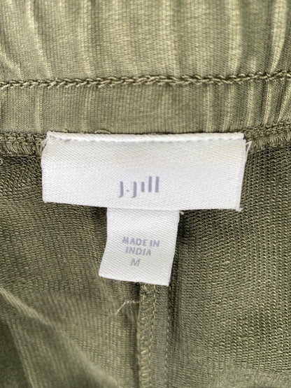 J Jill Women's Green Embroidered Stretch Drawstring Waist Casual Pants - M image 3