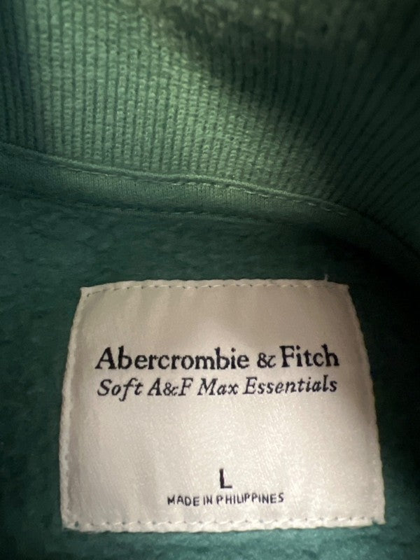 Abercrombie & Fitch Women's Blue Fleece Long Sleeve Quarter Zip Sweatshirt - L image 3