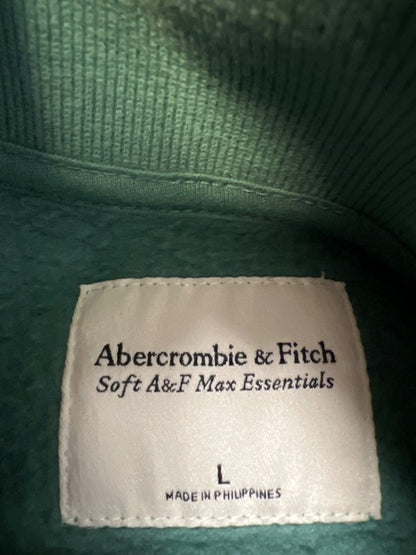 Abercrombie & Fitch Women's Blue Fleece Long Sleeve Quarter Zip Sweatshirt - L image 3