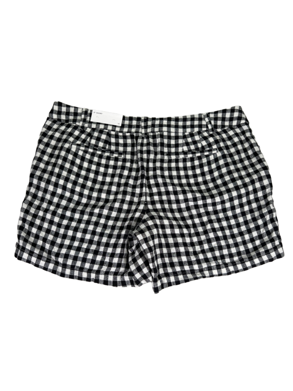 Loft Women's Black/White Checkered Plaid Linen Blend Shorts - 12 image 2