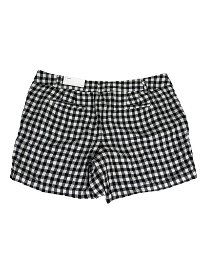 Loft Women's Black/White Checkered Plaid Linen Blend Shorts - 12 image 2