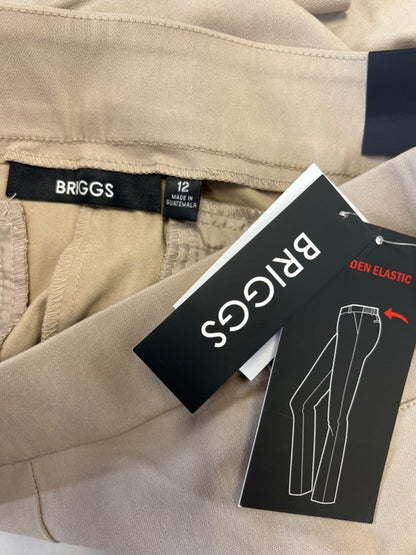Briggs Women's Tan Pull On Comfort Waistband High Rise Capri Pants - 12 image 3